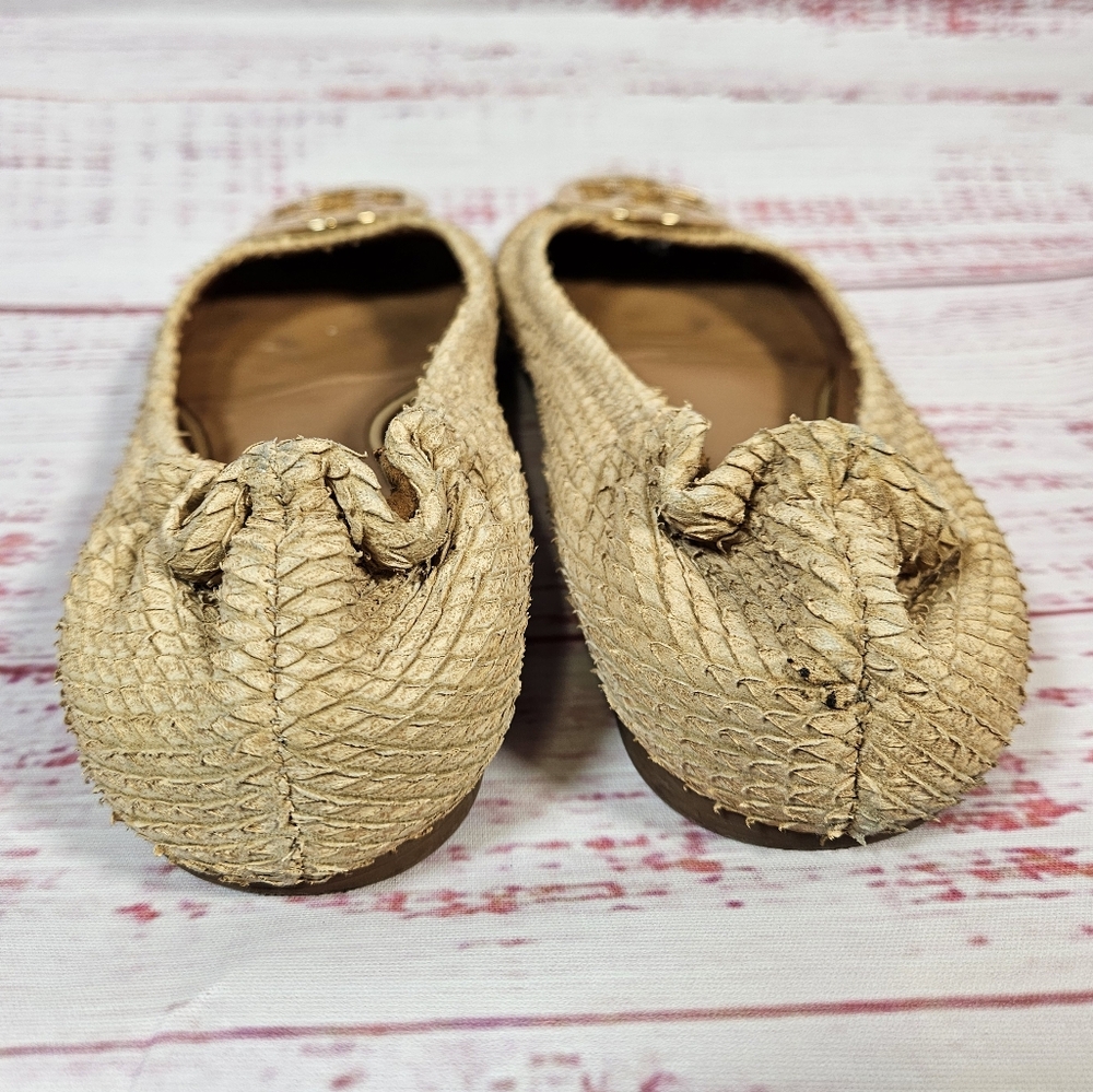 Tory Burch Reva Ballet Slipper Flats In Snakeskin - Picture 11 of 13